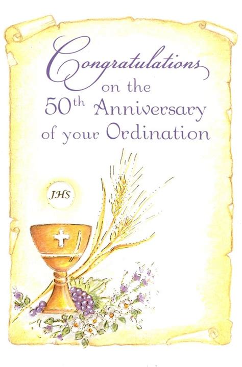Congratulations On The 50th Anniversary Of Your Ordination Greeting