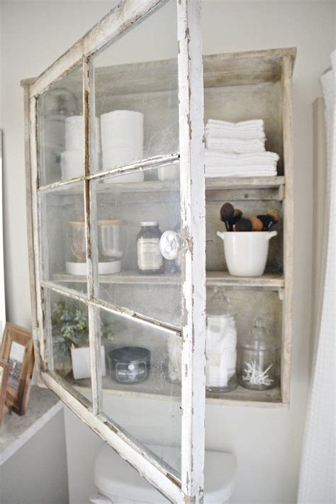 Farmhouse bathroom cabinet from coloured recycled wood. DIY Bathroom Cabinet | Upcycle That
