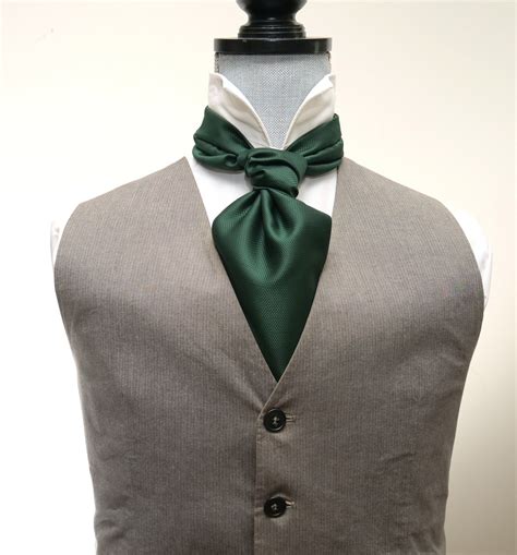 Mens Green Cravat Ascot Mens Tie Wedding Day Cravat Etsy