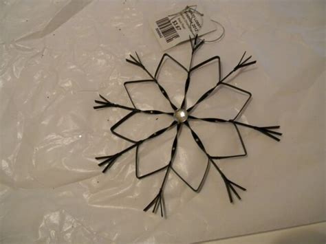 65 In Black Metal Snowflake Ornament Christmas Holiday Decorations Ebay