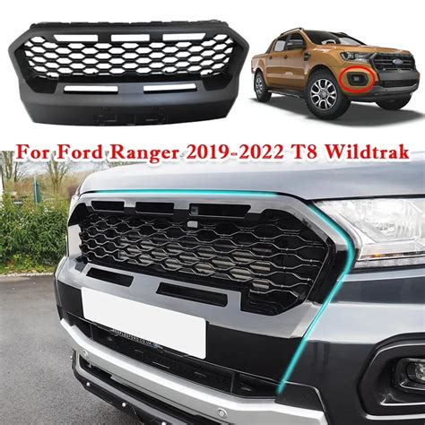 Matte Black Front Grills Racing Grille For Ford Ranger Wildtrak 2019