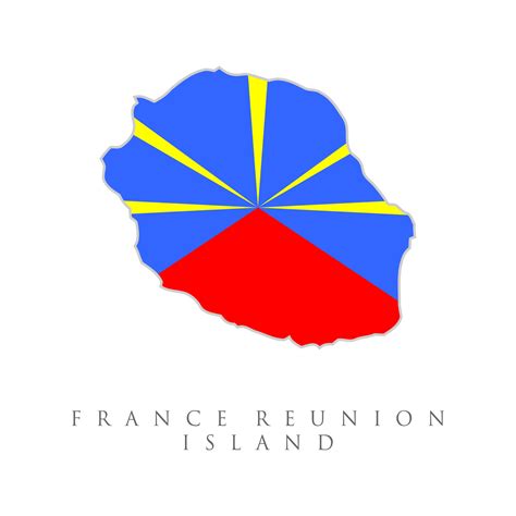 Map And Flag Of Reunion French Island Map Outline And Flag Of Reunion