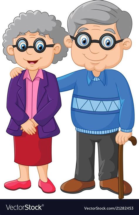 cartoon elderly couple isolated on white background download a free preview or high quality