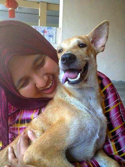 Gambar Seorang Wanita Islam Memeluk Anjing Tersebar Aku Ke