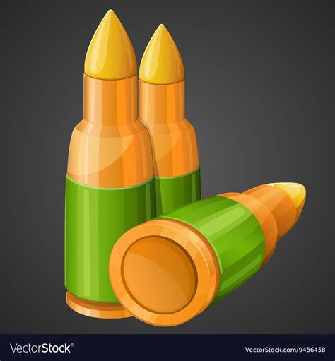 Cartoon Bullets Icon 2d Game Asset Royalty Free Vector Image