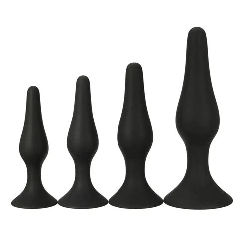 4 Types Soft Silicone Anal Unisex Black Silicon Butt Plug Trainer Anal Sex Toy Adult Sex Product