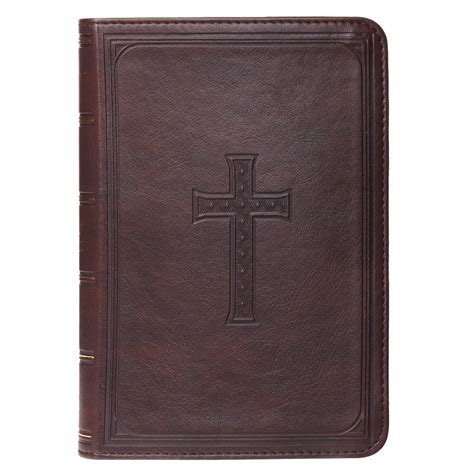 Kjv Compact Bible Brown Imitation Leather Large Print Red Letter