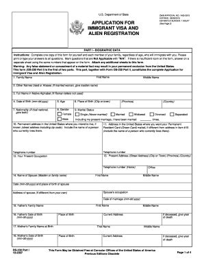 Application For Immigrant Visa Form And Us Passport Application For