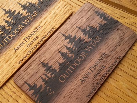 Wooden Business Cards Two Sided Full Color Printing Wood Tags Etsy