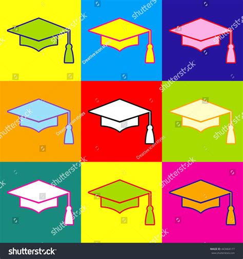 Mortar Board Graduation Cap Education Symbol Stock Illustration