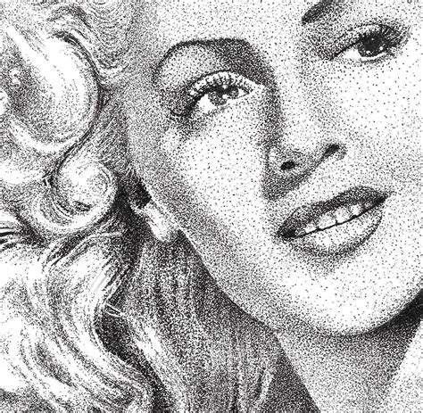Lana Turner Stippled Portrait Stippling Art Portrait Drawing Stippling