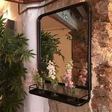 Images of Black Framed Mirror With Shelf