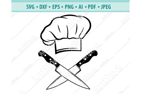 Chef Hat And Knife Svg Chef Logo Svg Kitchen Dxf Png Eps 1045655 Cut Files Design Bundles