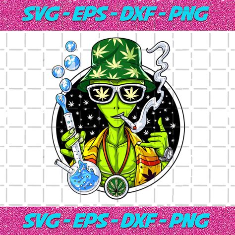 Alien Weed Svg Alien Smoking Weed Svg Alien Smoking Joint Svg File
