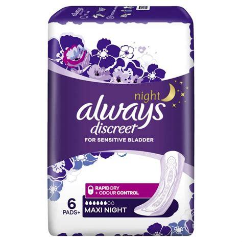 always discreet incontinence pads 6pk maxi night discount chemist