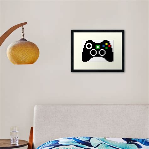 Xbox 360 Controller Pixel Art Framed Art Print For Sale By Crampsy