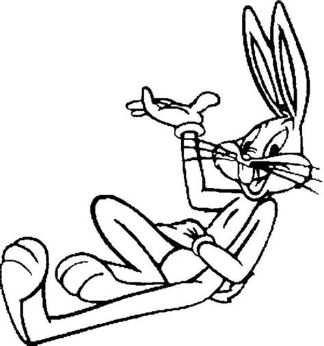 Bugs Bunny Che Si Rilassa Disegno Da Stampare E Da Colorare Per Bambini