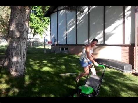 Sexy Wife Dressed Up Mowing Lawn Youtube