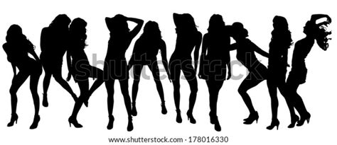 Vector Silhouettes Sexy Women Various Poses Stock Vector Royalty Free 178016330 Shutterstock