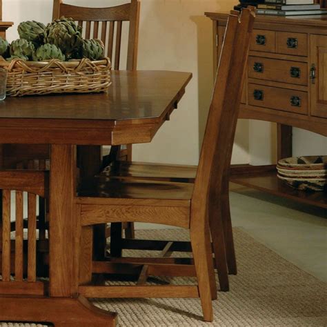 Quartersawn oak, housed tenons, pyramid plugs and leather. Arts And Crafts Trestle Dining Room Set W/ Wood Chairs ...