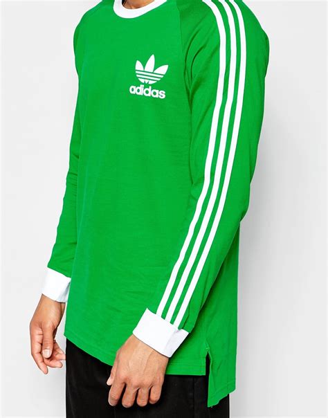 Adidas Originals Adicolor Long Sleeve T Shirt In Green B10658 For Men