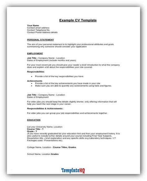 10 Amazing Personal Statement Examples For Resume Template Hq