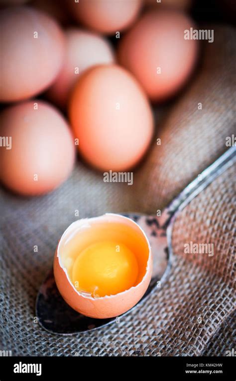 Farm Raised Brown Chicken Eggs Stock Photo Alamy