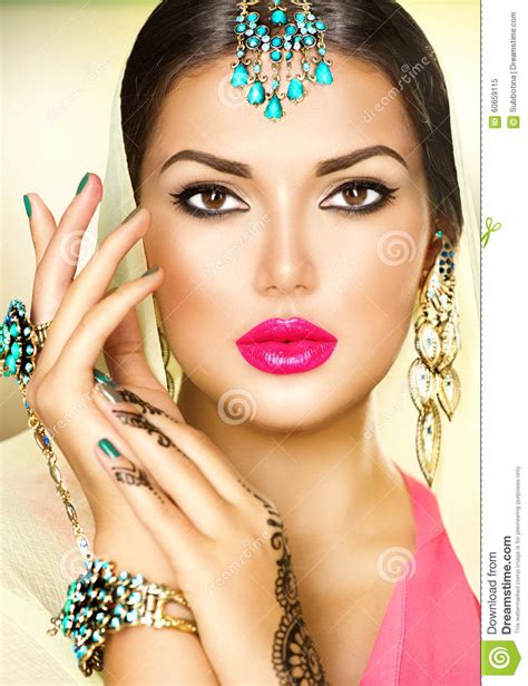 Beautiful Fashion Indian Woman Portrait Stock Image