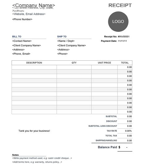 30 Editable Purchase Receipt Templates Word Excel Templatelab