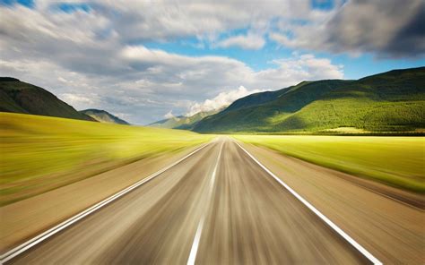 Motion Blur Photo Of Road Near Hills Road Motion Blur Hd Wallpaper