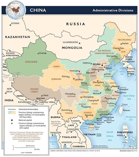 Large Detailed Administrative Divisions Map Of China 2011 China