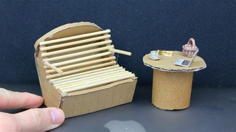 If you like my video please share and. Easy Miniature Cardboard Furniture #10 | Chair & Table ...