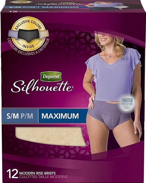 Depend Silhouette Incontinence Underwear For Women Maximum Absorbency S M Pack Of 4 Amazon