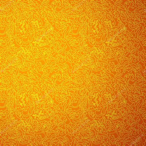 Abstract Orange Seamless Pattern With Floral Background — Stock Vector