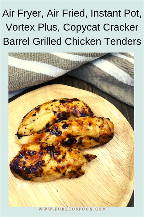 Shred the chicken with two forks. Air Fryer, Air Fried, Instant Pot, Vortex Plus, Copycat Cracker Barrel Grilled Chicken Tenders ...