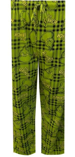 Dr Seuss The Grinch Green Plaid Lounge Pants Plaid Lounge Pants
