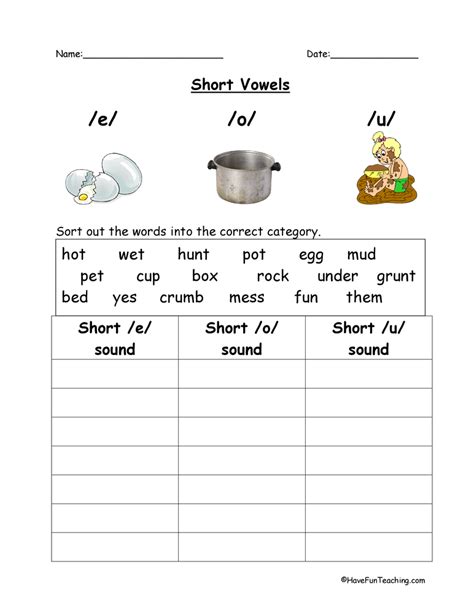 Short Vowel U Worksheet Printable Worksheets And Vowel Worksheet Have