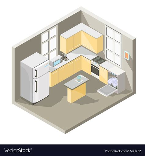 Isometric Design Of A Kitchen Royalty Free Vector Image