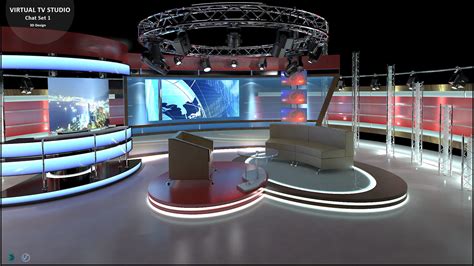 Virtual TV Studio Sets Collection Vol 11 2 PCS DESIGN 3D Model