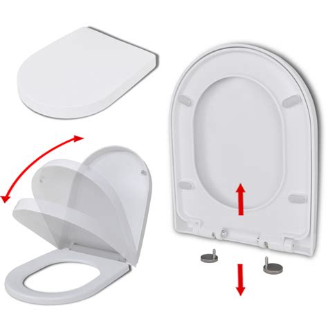 Luxury D Shape Heavy Duty Soft Close White Toilet Seat Quick Release