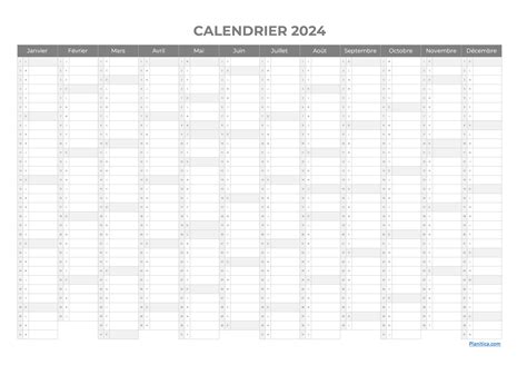 Calendrier 2024 à Imprimer Agenda 2024 Gratuit Planitica