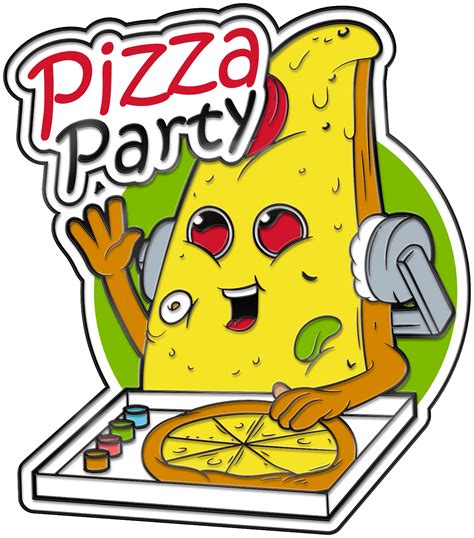 1in Enamel Pin Pizza Party 4241