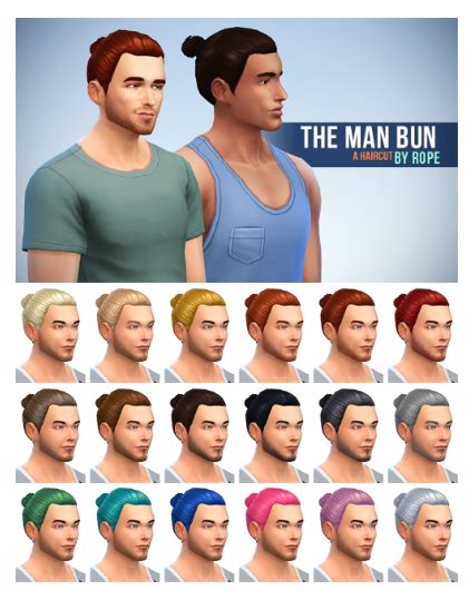 The Man Bun By Simsontherope Man Bun Haircut Man Bun Sims 4