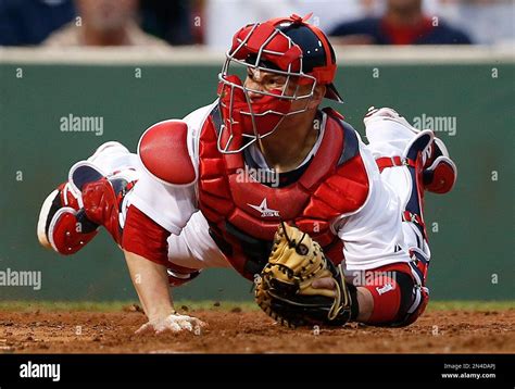 Boston Red Soxs Christian Vazquez Looks Back After Missing The Tag At