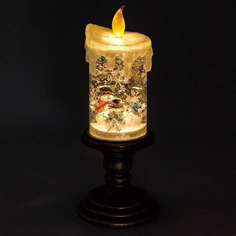 Led Candle With Snowman Snow Globe Apollobox