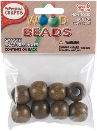 Round Wood Beads 20mm 8pkg Walnut 8pkg Harris Teeter