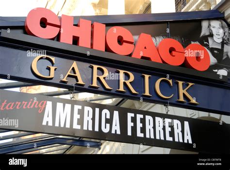 Sign Promoting The Musical Chicago Outside The Garrick Theatre In
