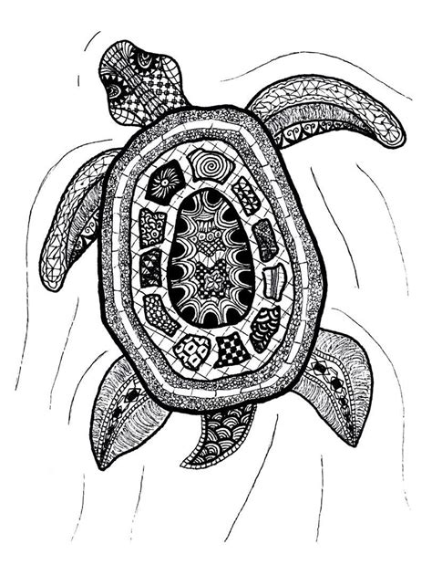 Zentangle Art Zentangle Turtle Print By Printfox On Etsy Zentangle