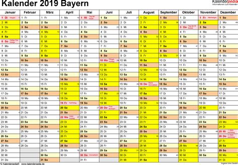 Kalender 2021 bayern mit ferien als excel oder pdf ausdrucken din a4 querformat 1 seitig. Kalender 2019 Ausdrucken Bayern - Kalender Plan