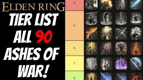 Tier List Of All Ashes Of War In Elden Ring Youtube